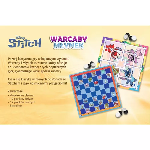 Dáma és Malom játék Lilo és Stitch Trefl 02799