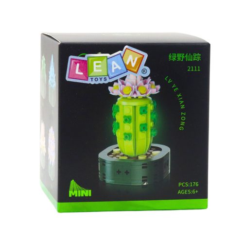 Mini Építőkocka Kaktusz Rózsaszín Virággal 176 db.