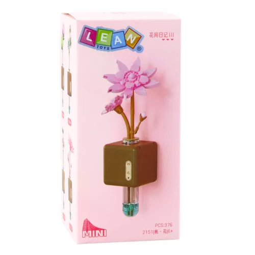 Építőelemek Lotus Flower Pink üvegben 376 db.
