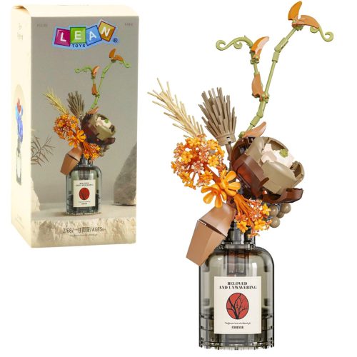 Építőkövek őszi virágcsokor vázában bézs és barna 362db