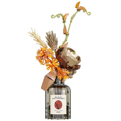 Építőkövek őszi virágcsokor vázában bézs és barna 362db