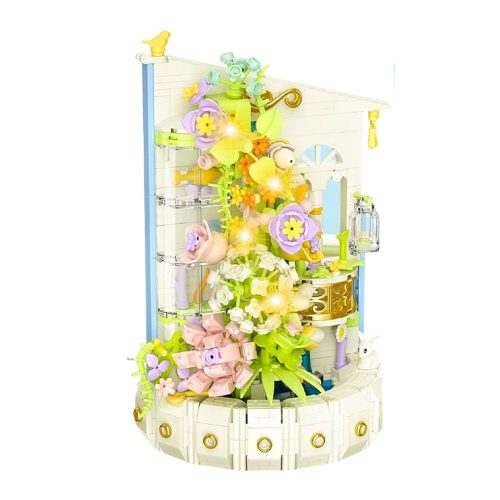 Építőelemek Virágkompozíció LED-es világítótoronnyal 632 db.