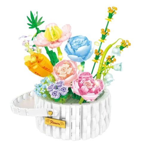 Építőelemek Virágkötészeti kosárban LED-lámpák 1376 db.