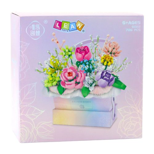 Építőelemek Összetétel Dobozban Virágdoboz Lila LED 706db.