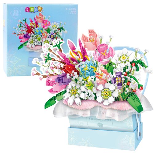 Építőelemek összetétele dobozban Virágkék LED doboz 761db.