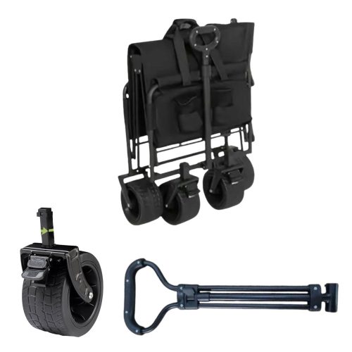 Összecsukható Garden Beach szállítókocsi fekete 120L