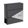 Nagyméretű levél- és újságpostaláda, antracit, POST felirat, 37x37x10,5 cm