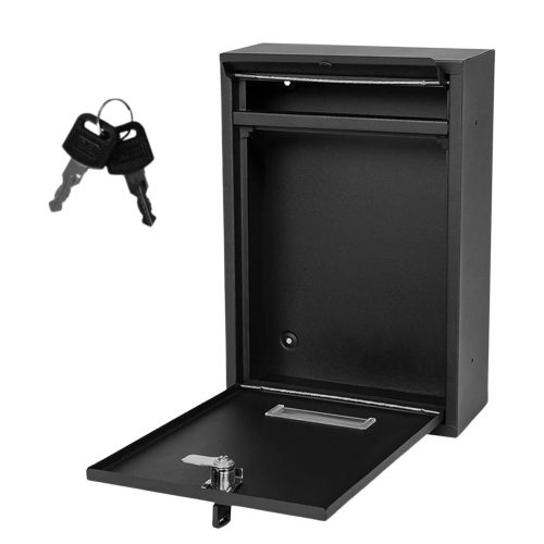 Levélszekrény, horganyzott acél, fekete, 32x21,5x8,5cm