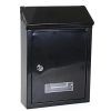 Levélpostaláda, horganyzott acél, fekete, 26,5x18,5x6,5 cm