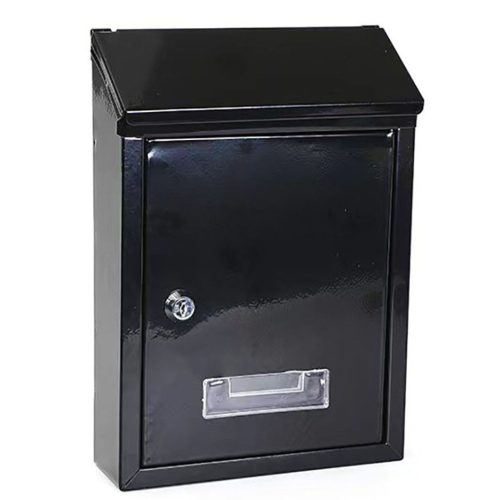 Levélpostaláda, horganyzott acél, fekete, 26,5x18,5x6,5 cm