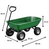 Kerti szállítókocsi, kivehető, dönthető tálca, zöld, 120 kg