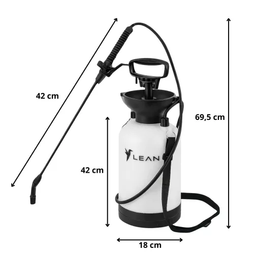 Kézi nyomású permetező öntözéshez, trágyázáshoz, permetezéshez LEAN 5L