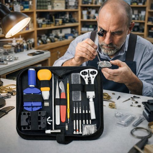 Órajavító készlet Professzionális szerszámtartó tok 147 darabos