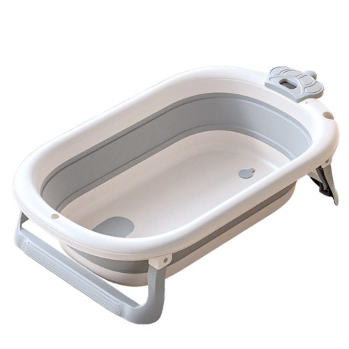 Babafürdőkád hőmérővel, összecsukható matraccal, Stars Grey