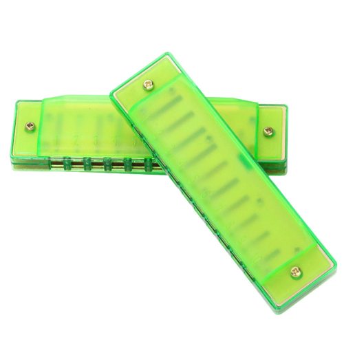 10 lyukú szájharmonika kezdőknek, zöld tok