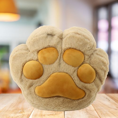 Plush Pillow with Hand Pocket and Blanket Warmer Beige 40cm