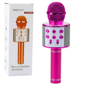   Vezeték nélküli karaoke mikrofon Bluetooth hangszóróval, rózsaszín