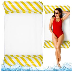   Felfújható vízi függőágy matrac nyugágy, fehér és sárga 120x70cm