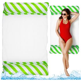   Felfújható vízi függőágy matrac nyugágy fehér és zöld 120x70cm