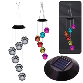   Napelemes Kerti LED lámpák Kutyamancsos csengő színes 70cm