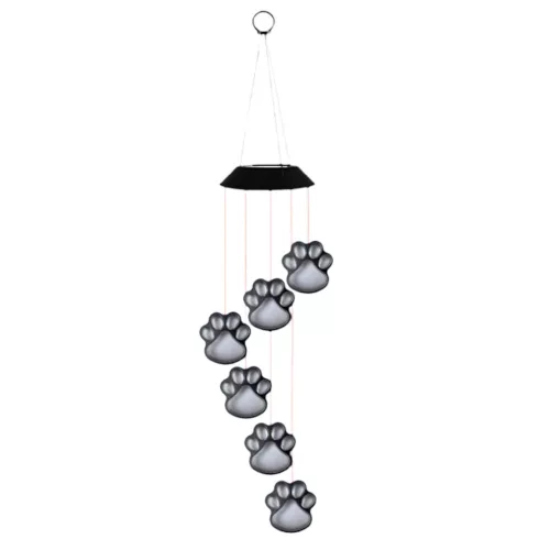 Napelemes Kerti LED lámpák Kutyamancsos csengő színes 70cm