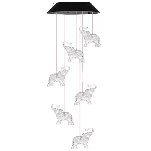 Solar Garden LED csengő lámpák Elefántok Színes 70cm