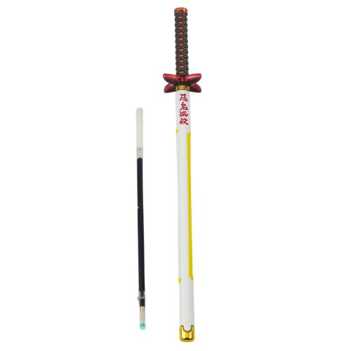 Katana Sword Anime golyóstoll fém fekete tinta cserélhető utántöltő fehér és sárga