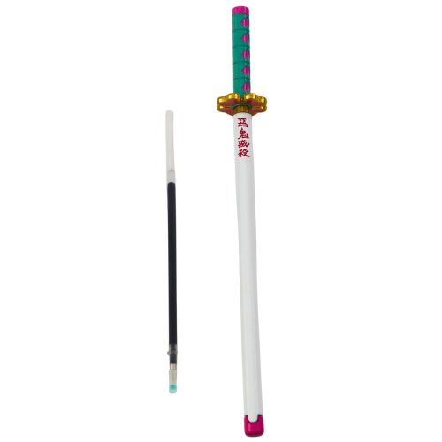 Katana Sword Anime golyóstoll fém fekete tintával cserélhető utántöltő türkiz