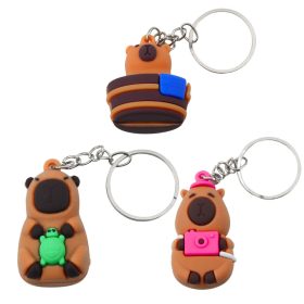   Capybara kulcstartó medál teknős kamerával fürdőkádban körkeverékben