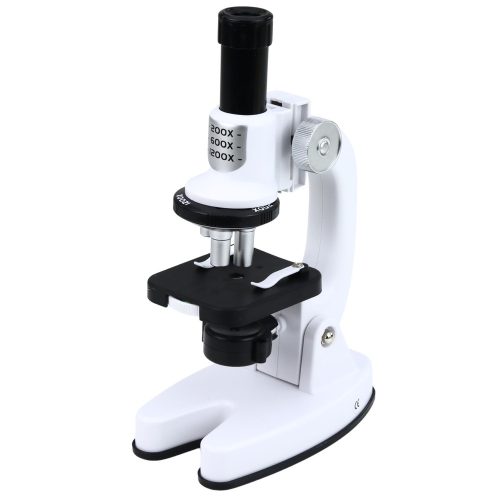 Mikroszkóp oktatókészlet gyerekeknek, zoom 1200x, fehér, tartozékokkal