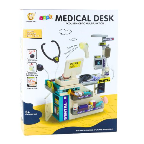 Fogorvosi, gyógyszerészeti készlet, fények, hangok, kiegészítők 51 db.