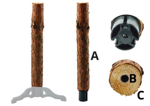 Fából készült fatörzsállvány három lábra karácsonyfához a törzsön