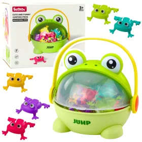 Jumping Frogs Arcade játék, 15 békás doboz, zöld