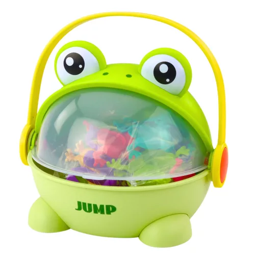 Jumping Frogs Arcade játék, 15 békás doboz, zöld