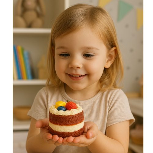 Plüss Gyümölcstorta Dekoratív Rugalmas Dekoráció 6 x 7 cm