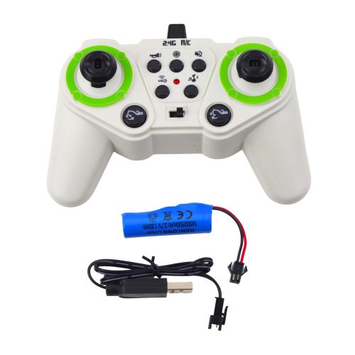 Távirányítású RC lánctalpas kotrógép fények és hangok fehér színben 1:24