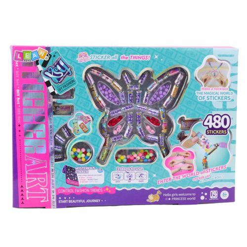 Kreatív ékszerkészítő készlet gyöngyökből 480 matrica