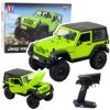 Távirányítású terepjáró RC Jeep Wrangler Rock Crawler Zöld 1:14