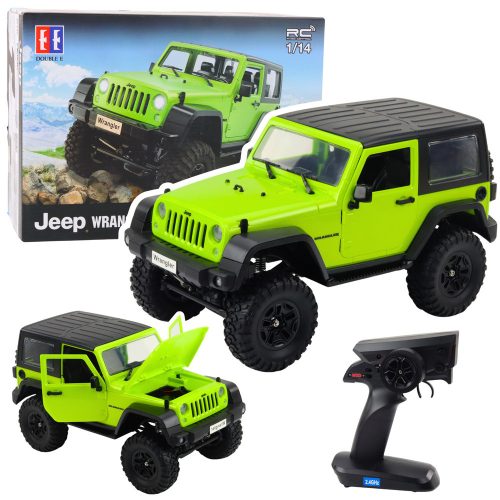 Távirányítású terepjáró RC Jeep Wrangler Rock Crawler Zöld 1:14