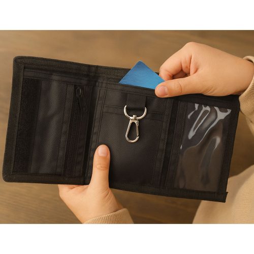 Gyerek pénztárca tépőzárral és karabinerrel, vízipipa görögdinnyével