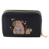 Két rekeszes pénztárca kártyatartó rekeszekkel Kapybara Fekete 12,5 x 8,5 cm