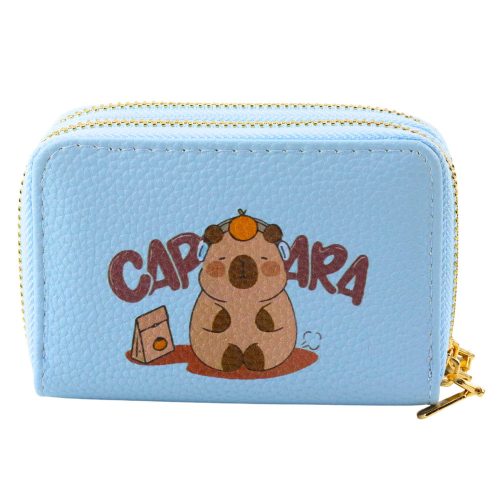 Két rekeszes pénztárca kártyatartó rekeszekkel Kapybara Blue 12,5 x 8,5 cm