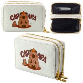   Két rekeszes pénztárca kártyatartó rekeszekkel Kapybara Fehér 12,5 x 8,5 cm