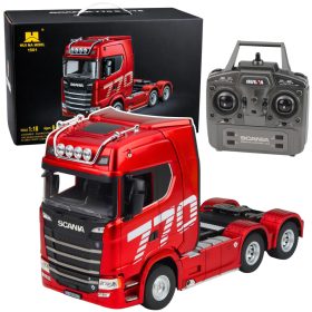 Scania Huina 1501 távirányítású teherautó, piros, 1:18