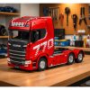 Scania Huina 1501 távirányítású teherautó, piros, 1:18