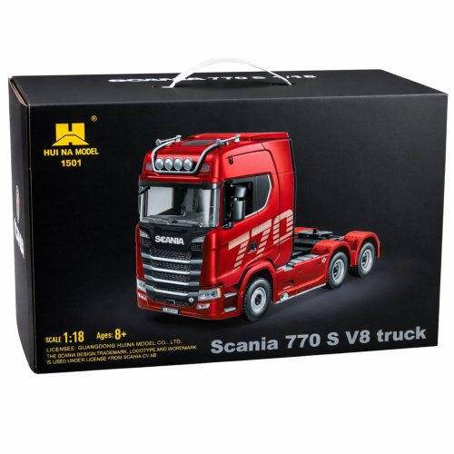 Scania Huina 1501 távirányítású teherautó, piros, 1:18