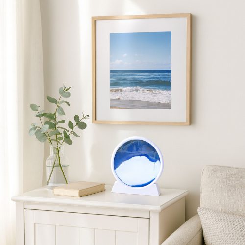 3D kép futóhomok kék dekoráció 360° fehér