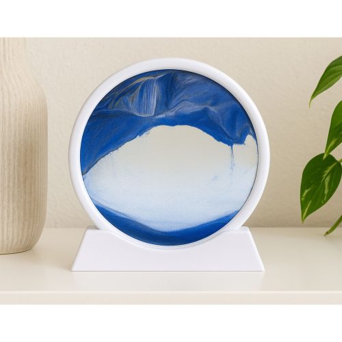 3D kép futóhomok kék dekoráció 360° fehér