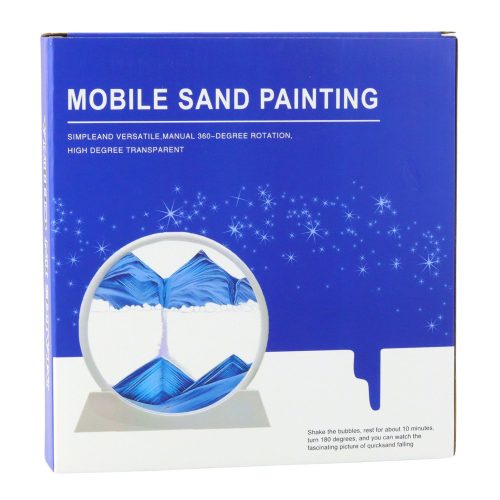 3D kép futóhomok kék dekoráció 360° fehér