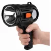 LED napelemes keresőlámpa, zseblámpa, 6 üzemmód, külső akkumulátor, cserélhető szűrők, 19 cm